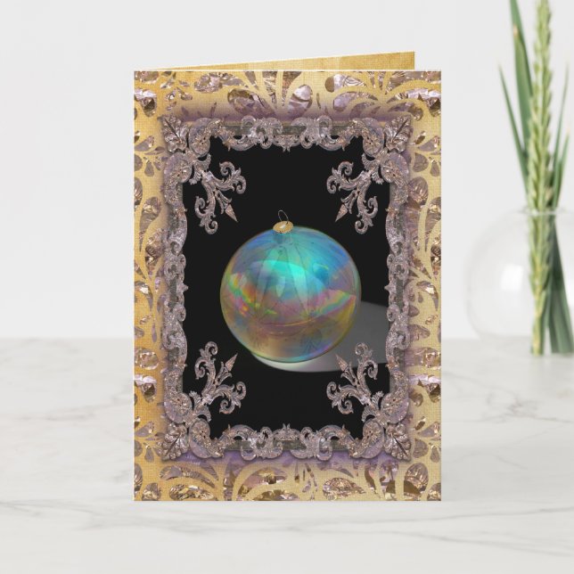 Tarjeta Festiva Navidades triminan victoriano (Anverso)