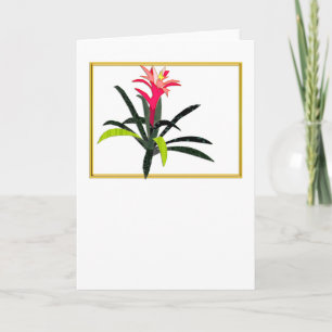 Tarjeta Festiva Navidades tropicales Bromeliad