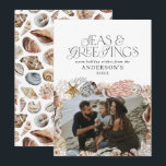 Tarjeta Festiva Navidades tropicales cálidos mar y saludos foto<br><div class="desc">Navidades tropicales cálidos mares y saludos moderno y elegante diseño de tarjetas de vacaciones</div>