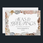 Tarjeta Festiva Navidades tropicales cálidos mares y saludos moder<br><div class="desc">Navidades tropicales cálidos mares y saludos moderno y elegante diseño de tarjetas de vacaciones /</div>