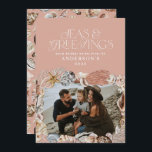 Tarjeta Festiva Navidades tropicales cálidos saludos de mar foto r<br><div class="desc">Navidades rosados de melocotón cálido tropical mares y saludos moderno elegante diversión foto diseño de tarjetas de vacaciones</div>