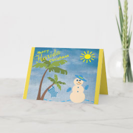 Tarjeta Festiva Navidades tropicales de moras de Florida Snowman e