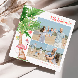 Tarjeta Festiva Navidades tropicales hawaianos Mele Kalikimaka