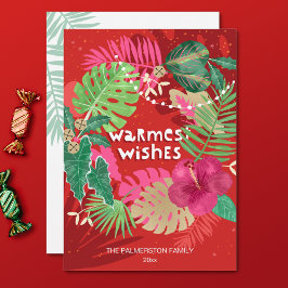 Tarjeta Festiva Navidades tropicales ilustrados Wreath
