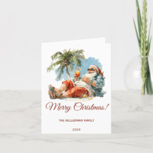 Tarjeta Festiva Navidades tropicales personalizados