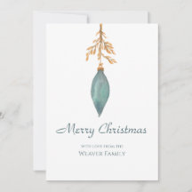 Navidades turquesa con acuarela simple pintada a m