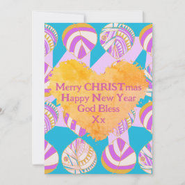 Tarjeta Festiva Navidades turquesa Lilac Gold