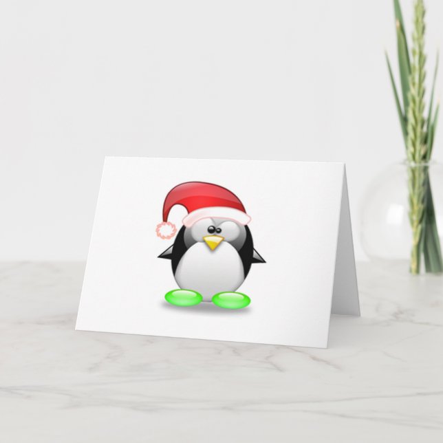 Tarjeta Festiva Navidades Tux (Anverso)