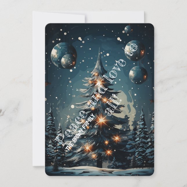 Tarjeta Festiva Navidades Twinkling Twilight (Anverso)