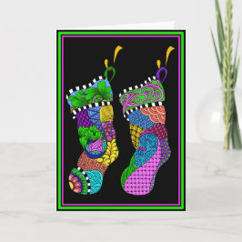 Tarjeta Festiva Navidades Twist Stockings