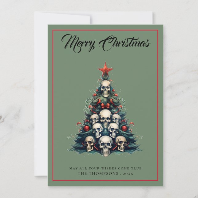 Tarjeta Festiva Navidades únicos de árbol gótico (Anverso)