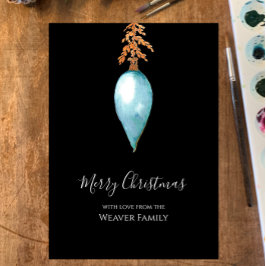 Tarjeta Festiva Navidades únicos de color azul azul