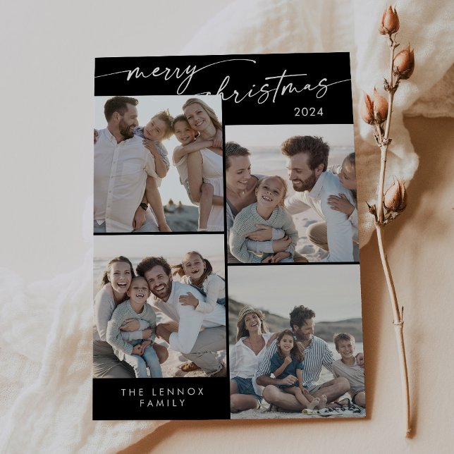 Tarjeta Festiva Navidades únicos de fotografía de Boho Moda Dark B (Subido por el creador)