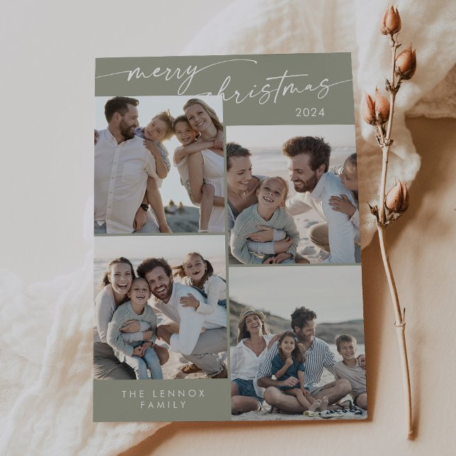 Tarjeta Festiva Navidades únicos de fotografía de Boho Moda Sage G (Subido por el creador)