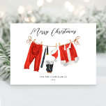 Tarjeta Festiva Navidades únicos Santa no fotografiados<br><div class="desc">Desee a sus amigos y familiares una feliz temporada de vacaciones con este exclusivo diseño de Santa Navidades. Personaliza tu saludo de vacaciones y tu apellido.</div>