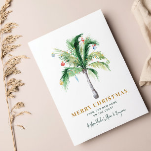Tarjeta Festiva Navidades Vacaciones Cambio de la Palm Tree de dir