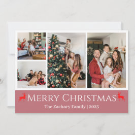 Tarjeta Festiva Navidades vacaciones Script Collage de fotos de fa