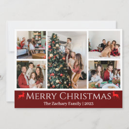Tarjeta Festiva Navidades vacaciones Script Collage de fotos de fa