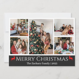 Tarjeta Festiva Navidades vacaciones Script Collage de fotos de fa