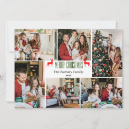 Tarjeta Festiva Navidades vacaciones Script Collage de fotos de fa