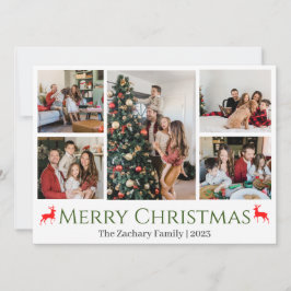 Tarjeta Festiva Navidades vacaciones Script Collage de fotos de fa