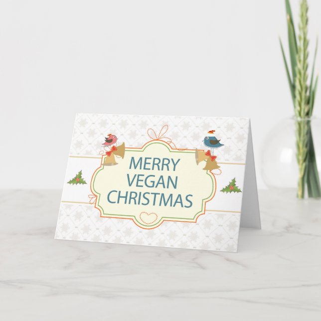 Tarjeta Festiva Navidades veganos (Anverso)
