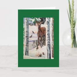 Tarjeta Festiva Navidades venados y amigos