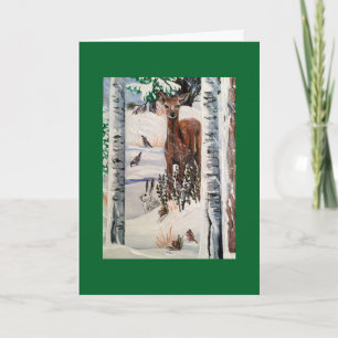 Tarjeta Festiva Navidades venados y amigos