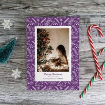 Navidades Verdadero foto vertical única (Plum)