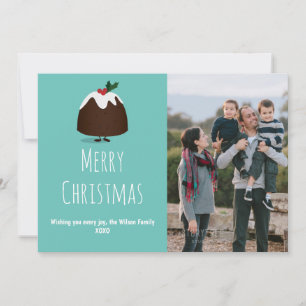 Tarjeta Festiva Navidades verde azulados despojando a Navidades de