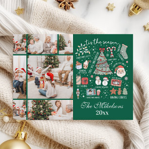 Tarjeta Festiva Navidades Verdes De La Temporada 7 Fotoretro
