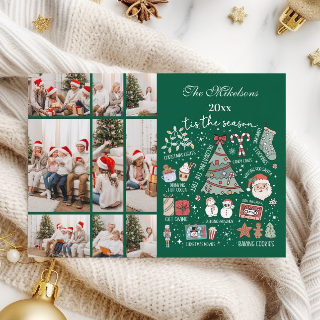 Tarjeta Festiva Navidades Verdes De La Temporada 9 Foto Retro (Subido por el creador)