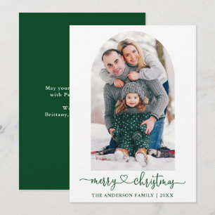 Tarjeta Festiva Navidades verdes del Arco fotográfico Caligráfico 