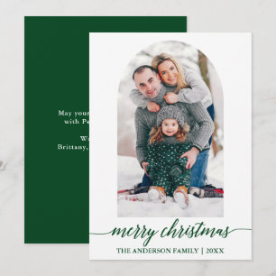 Tarjeta Festiva Navidades verdes del arte de la fotografía caligrá