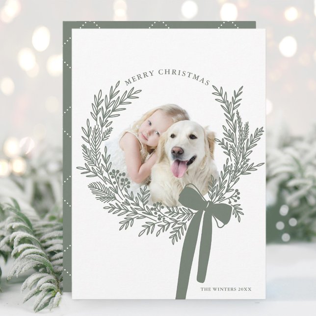 Tarjeta Festiva Navidades verdes polvorientos escriben una foto mí (Subido por el creador)