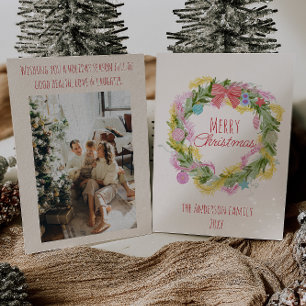 Tarjeta Festiva Navidades verdes retro coloridos y extravagantes b