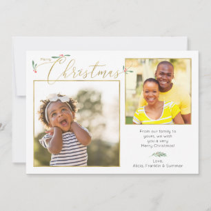 Tarjeta Festiva Navidades Verdor + Tipografía de Oro 2-Foto