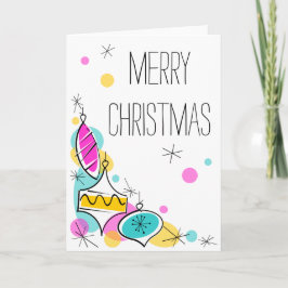 Tarjeta Festiva Navidades verticales de la esquina de los baubles 