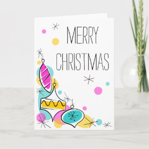 Tarjeta Festiva Navidades verticales de la esquina de los baubles 