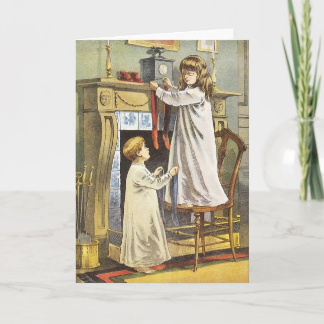 Tarjeta Festiva Navidades victorianos, artículos de Navidades infa (Anverso)