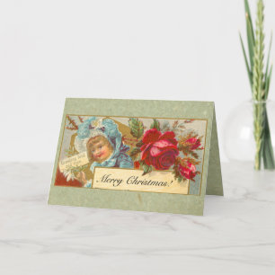 Tarjeta Festiva Navidades victorianos con poema