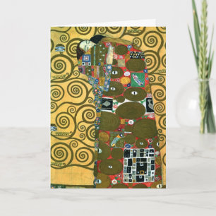 Tarjeta Festiva Navidades victorianos de época, obra de Klimt