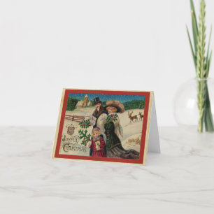 Tarjeta Festiva Navidades victorianos tradicionales