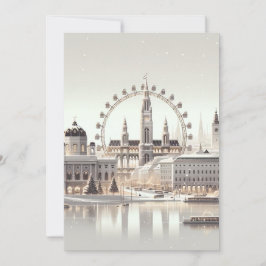 Tarjeta Festiva Navidades vieneses - vacaciones Minimalistas