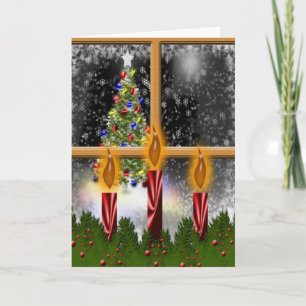 Tarjeta Festiva Navidades Vieron Velas Vacacionales Viernes Navida