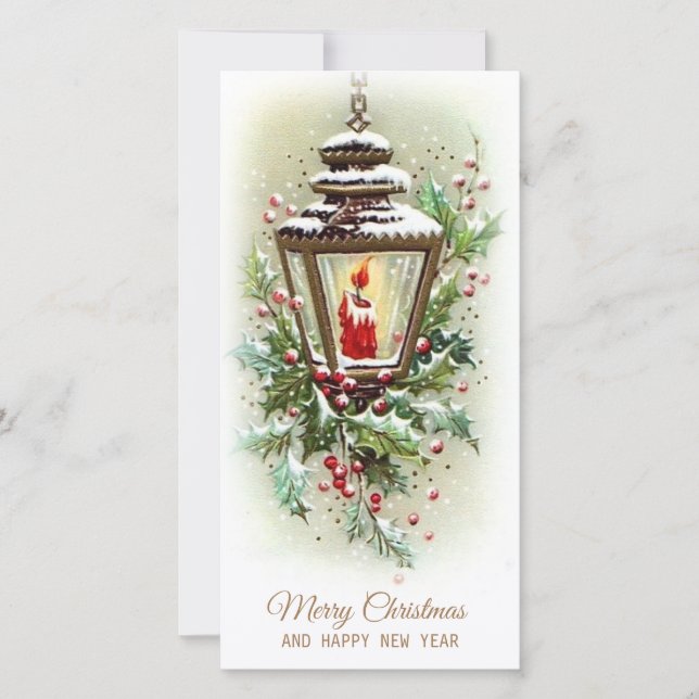 Tarjeta Festiva Navidades vintage (Anverso)