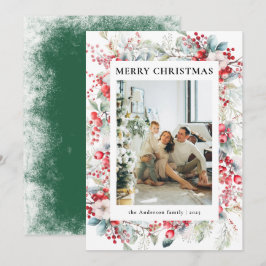 Tarjeta Festiva Navidades Vintage Elegantes Verdes