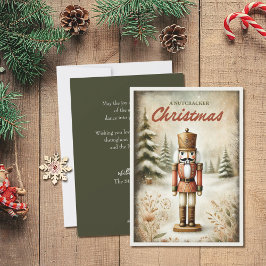 Tarjeta Festiva Navidades Vintage Nutcracker