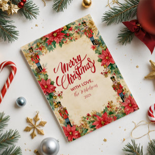 Tarjeta Festiva Navidades Vintage Nutcracker