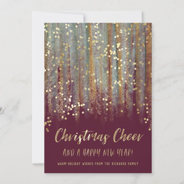 Tarjeta Festiva Navidades vitorean pinceladas de pincel y confetti (Anverso)